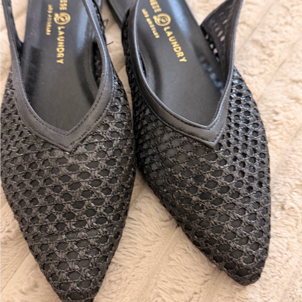 Chinese Laundry Black Mesh Flats